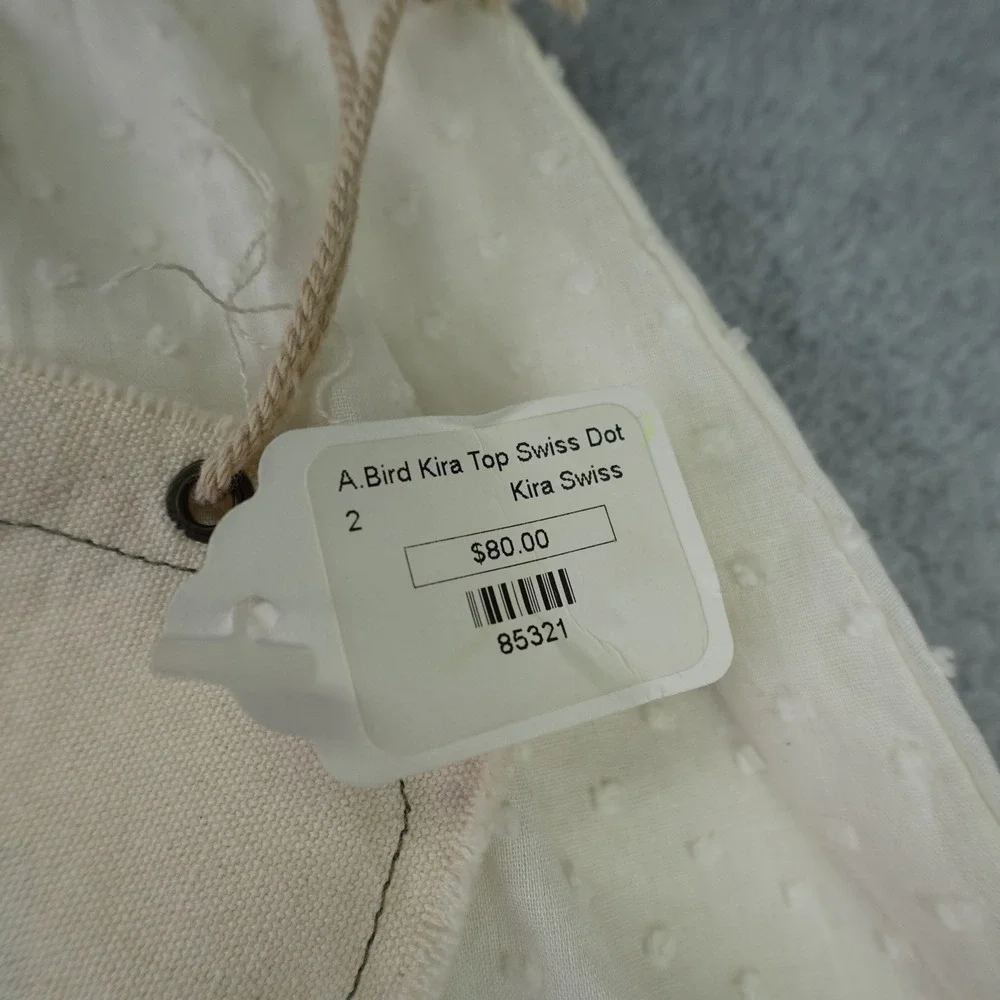 A.Bird Ruffle Outfit Set Girls 2/3 Cream Black Boutique Linen Lacy Pant